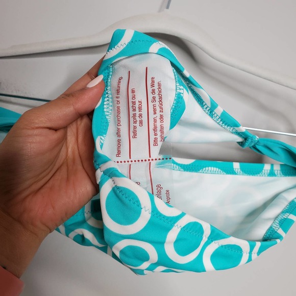 VICTORIA'S SECRET • Teal Blue Polka Dot Tonga Low Rise Bikini Bottom NEW Sz S - Picture 4 of 6